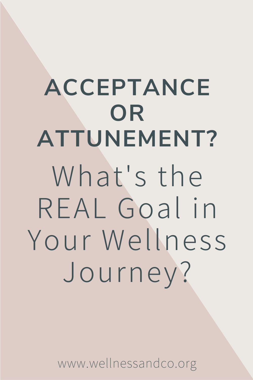 Acceptance or Attunement? What's the REAL Goals in Your Wellness Journey? | If I had a dollar for every time a client said someone told them to "move on, get over it, let it go." Ouch! Our culture loves this idea of acceptance but do we every truly accept something? Learn more about the difference between acceptance and attunement, which one is super healthy, and why the difference can change the way you process everything. Cheers!