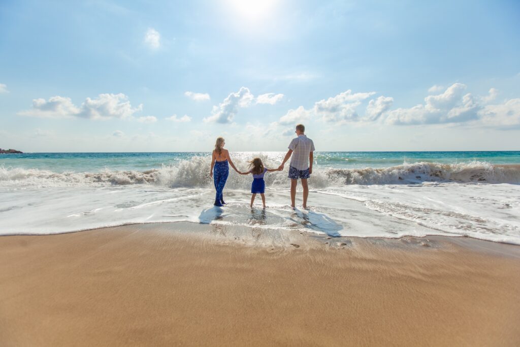 Image of family on beach